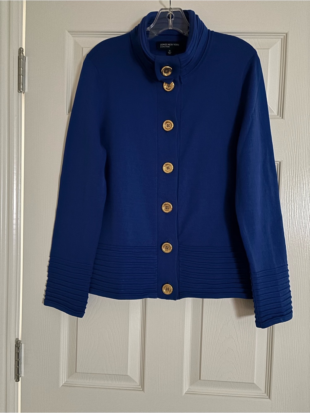 Jones New York Cobalt Blue Button-Front Sweater/ Blazer